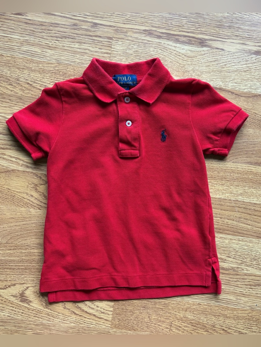 Polo by Ralph Lauren Toddler Red Short Sleeve Polo Shirt Navy Pony Classic Sz 2T
